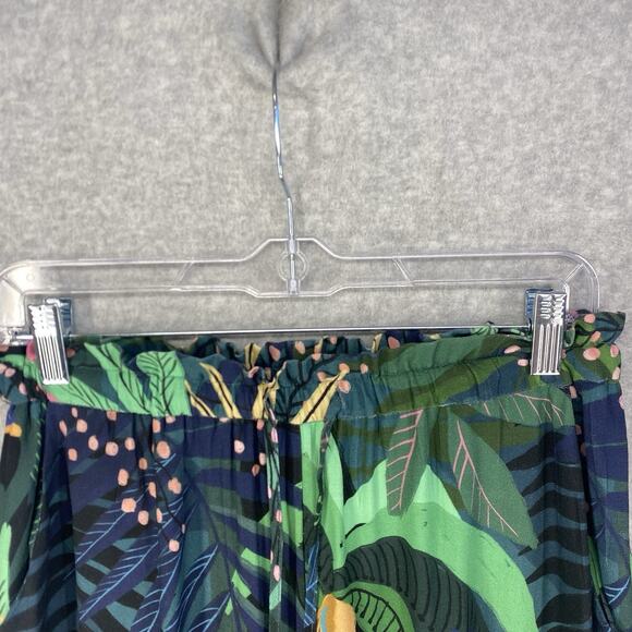 🌴 Farm Rio Womens Small Green Embroidered Drawstring Pants 🌴 - Picture 7 of 11